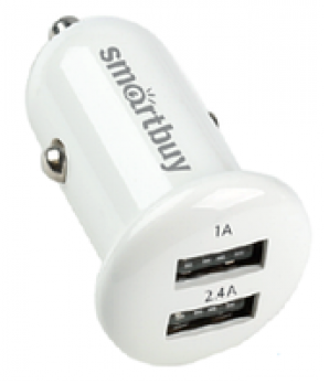 Автомобильный адаптер SmartBuy® TURBO 2.4А+1 А, белое,  2 USB (SBP-2025) фото №13959