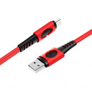 Кабель USB -Am/microB 5p 1.0м HOCO X14 2.0A ткань красный фото №18274