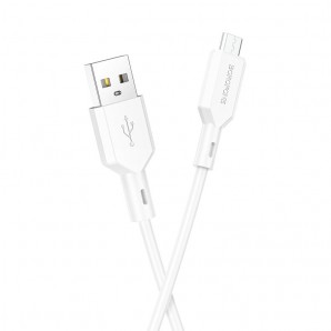 Кабель USB -Am/microB 5p 1.0м Borofone BX70 2.4A силикон белый фото №22992
