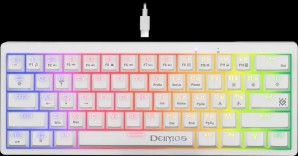 Клавиатура Defender Deimos GK-303 RU,RGB,Механика 61кн,корич.свитчи,белый фото №23315