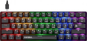 Клавиатура Defender Consul GK-220 RU,Rainbow,61кн,крас.свитчи,мех фото №23503
