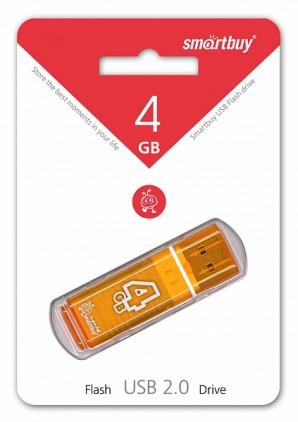 Память Flash USB 04 Gb Smart Buy Glossy series Orange фото №941