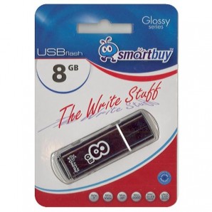 Память Flash USB 08 Gb Smart Buy Glossy series Black фото №1088