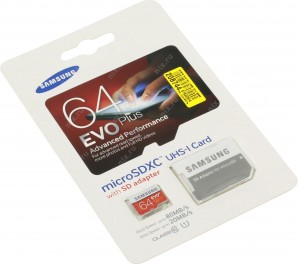 Память MicroSDXC 064Gb Samsung Class 10 (UHS-I U1) + SD адаптер (MB-MC64HA/RU) фото №1409