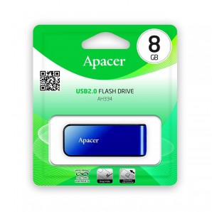 Память Flash USB 08 GB Apacer AH334 Blue фото №1428
