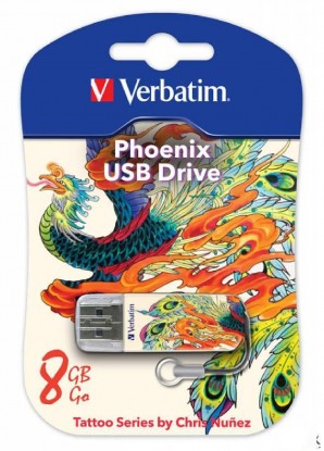 Память Flash USB 08 Gb Verbatim Mini Tattoo Edition Phoenix фото №1592
