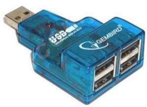 Разветвитель USB 2.0 GEMBIRD UHB-CN224, 4 порта, мини, для ноутбука, блистер фото №1593