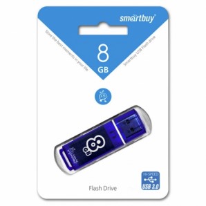 Память Flash USB 08 Gb Smart Buy Glossy series Dark Blue USB 3.0 фото №1621