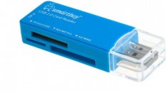 Устройство чтения карт памяти Smartbuy голубой (SBR-749-B) SD, SDHC, MMC, MMCplus, MMCmobile, RS-MMC, microSDHC, microSD, Memory Stick Micro (M2), MS PRO, MS DUO фото №1649