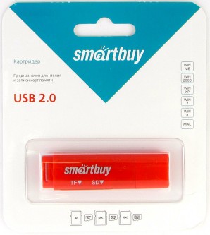 Устройство чтения карт памяти Smartbuy (SBR-715-R) (SD, microSD) красный фото №1650
