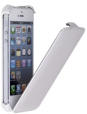 Чехол флип-кейс кожаный Smartbuy для iPhone 5/5S, Le Grain, белый (SBC-Le Grain-W) фото №2082