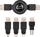 Кабель Speedlink COMPA USB Cable Set Cкручивающийся кабель/рулетка с разъемами для зарядки мобильных телефонов фото №3171