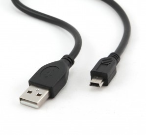Кабель USB -Am/miniB Gembird CCP-USB2-AM5P-6, AM/miniBM 5P, 1.8м, позол.конт., черный, пакет фото №3381