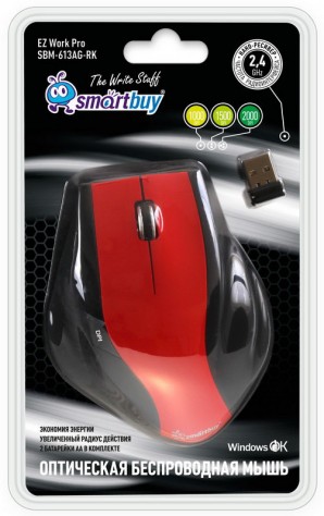Мышь беспроводная Smartbuy 613AG красно/черная (SBM-613AG-RK) фото №4208