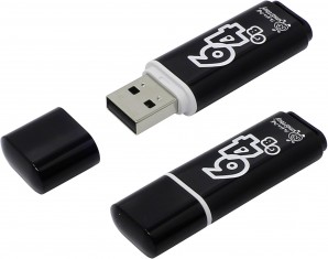 Память Flash USB 64 Gb Smart Buy Glossy series Black (SB64GBGS-K) фото №4222