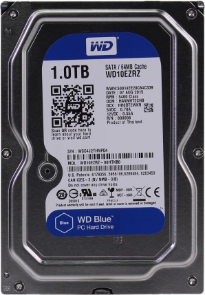 Жёсткий диск WD 1000Gb WD10EZRZ  64Mb SATA III (5400rpm) Caviar Blue фото №4486