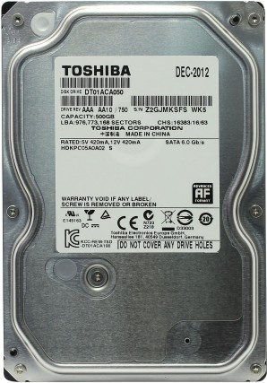 Жёсткий диск TOSHIBA 500Gb DT01ACA050 (7200rpm) 32Mb SATA-III фото №4697