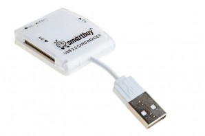 Устройство чтения карт памяти Smartbuy (SBR-713-W) белый CF/SD/SDHC/ MMC/MMCplus/MMCmobile/RS –MMC/microSD/TransFlash/microSDHC/Memory Stick Micro (M2)/xD фото №4774