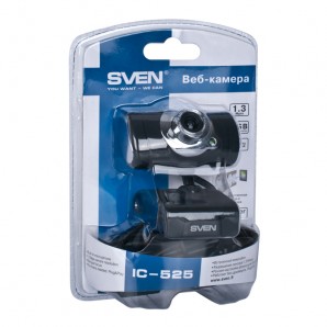 Веб-камера SVEN IC-525 1.30 млн пикс., 1280x1024, USB 2.0, ручная фокусировка, встроенный микрофон, крепление на мониторе фото №4808