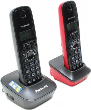 Телефон беспроводной Panasonic KX-TG1612RU3 (Телефон беспроводной, черный+красный, 2 трубки) фото №5081