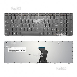 Клавиатура для ноутбука VB-007119 VB-002932 TOP-79814 Lenovo B570, B570A, B570G, B575, G570, V570, V570C, Y570, Z570, Z575 Series Gray Frame Black фото №5145