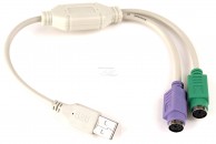 Кабель-адаптер USB A->2xPS/2 (адаптер для подключения PS/2 клавиатуры и мыши к USB порту) VCOM фото №5244