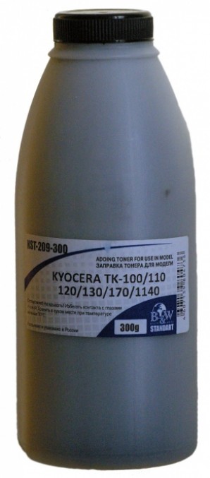 Тонер Kyocera TK-100/110/120/130/170/1140/1150/1160/1170 (фл. 300г) B&W Standart фас. Россия фото №6080