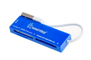 Устройство чтения карт памяти Smartbuy синий (SBR-717-B) SD, SDHC, MMC, MMCplus, MMCmobile, RS-MMC, microSDHC, microSD, Memory Stick Micro (M2), MS PRO, MS DUO фото №6785