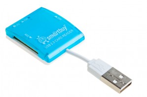 Устройство чтения карт памяти Smartbuy голубой (SBR-713-B) CF/SD/SDHC/ MMC/MMCplus/MMCmobile/RS –MMC/microSD/TransFlash/microSDHC/Memory Stick Micro (M2)/xD фото №6788
