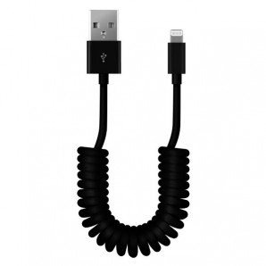 Кабель Smartbuy (iK-512sp black) USB - 8-pin для Apple, спиральный, длина 1,0 м, черный фото №7078