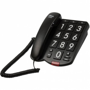 Телефон проводной RITMIX RT-520 Черный без дисплея,с большими кнопками и крупными цифрами, черный, 3 однокноп. память, крупный световой индикатор звонка, повтор, регулировка уровня громкости звонка и трубки, сброс, настольное и настенное размещение. фото №7228