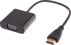 Конвертер HDMI->VGA, HDMI 19 pin на VGA 15 pin черный фото №7787