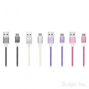 Кабель ACD USB - 8-pin для Apple, 2-сторонние коннекторы, длина 1 м, нейлон, 1м, фиолетовый (ACD-U913-P6P) фото №8140
