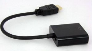 Конвертер HDMI->VGA+Audio, HDMI 19 pin на VGA 15 pin, черный фото №8945