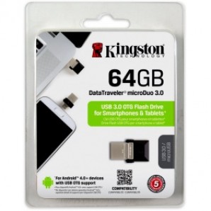 Память Flash USB 64 Gb Kingston OTG (USB/microUSB) (DTDUO3/64GB) USB 3.0 фото №9367