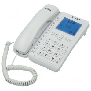 Телефон проводной RITMIX RT-490 белый с большим LCD,FSK/DTMF,99вход./18 исход.+17 память,LCD дата и время,спикерфон,hands-free,пауза,сброс,повтор,автодозвон,регулировка громк.зв.и рег.гр.спикерф.,9 мелодий звонка,калькулятор,настол/настен. фото №9385