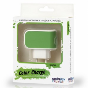 Адаптер питания SmartBuy® COLOR CHARGE, 2А, универсальное, 1хUSB, зеленое (SBP-8040) фото №9753