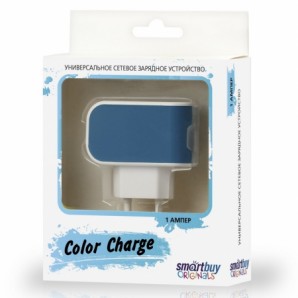 Адаптер питания SmartBuy® COLOR CHARGE, 2А, универсальное, 1хUSB, синее (SBP-8010) фото №9757