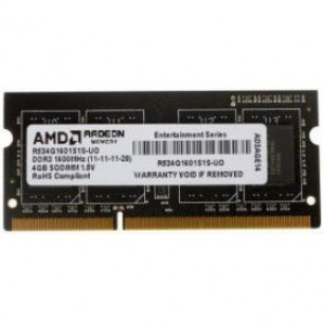 Память SO-DIMM DDR III 04Gb PC1600 AMD (R534G1601S1S) 1.5v фото №10142