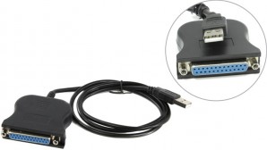 Кабель-адаптер ORIENT ULB-225, USB Am to LPT DB25F, 0.85м, крепеж разъема - гайки фото №11362