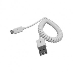 Кабель USB -Am/microB 5p 1м Smartbuy спиральный, длина 1,0 м, белый (iK-12sp white) фото №12328