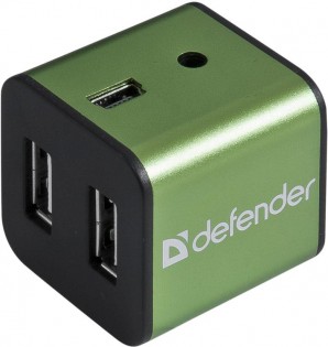 Разветвитель Defender Quadro Iron USB2.0, 4порта,корпус—алюминий фото №12527