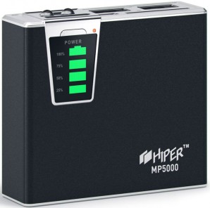 Внешний аккумулятор HIPER MP5000 Li-Ion 5000mAh 2.1A+1A черный 2xUSB фото №12564