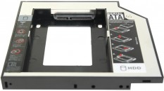 Шасси для 2.5" SATA HDD Пластик/Алюминий для установки в SATA отсек привода ноутбука Slim(12.7мм) фото №12649