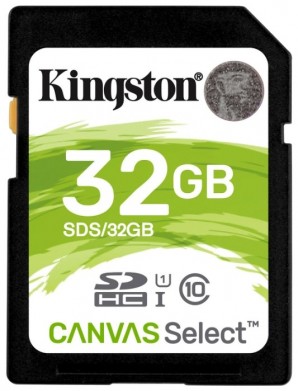 Память SDHC Card 032 Gb Kingston Class 10 UHS-I Canvas Select 80R  (SDS/32GB) фото №13216