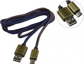 Кабель Smartbuy (iK-3112 blue Jeans) USB 2.0 - TYPE-C джинсовый, длина 1,2 м фото №13259