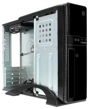 Корпус CROWN CMC-1907(1)  black ITX (БП CM-PS300W, Micro ATX,Mini-ITX, отсеки  5,25*1, 3,5*1, 3,5/2,5*1, 2*USB 2.0, картридер, встроенный кулер 80мм, размер 420*100*300мм) фото №13611