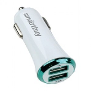 Автомобильный адаптер SmartBuy® TURBO 1x2.1A,1x1 А, белое,  2 USB (SBP-2021) фото №13958