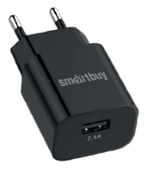 Адаптер питания SmartBuy® FLASH, 2.4 А, черное, 1 USB (SBP-1025) фото №13962