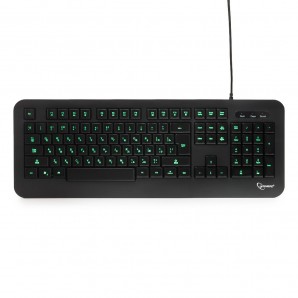 Клавиатура Gembird KB-230L, USB, черный, 104 клавиши, подсветка 3 цвета, кабель 1.45м фото №14118